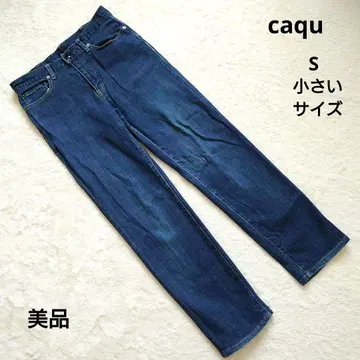 새상품급 caqu 사쿠 다크 블루 스트레이트 데님 S 작은 사이즈