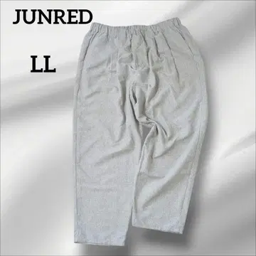 준 레드 와이드 팬츠 그레이 허리밴딩 캐주얼 깔끔한 LL