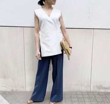 cyclas 밀라노 리브 카슈쿨 상의 네이비 새상품급