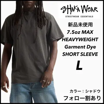 샤카웨어 미사용 새상품 7.5oz 가먼트 다이 반팔 티셔츠 쉐도우 L