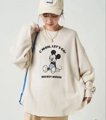 택없는 새상품 FREAK'S STORE Mickey 와플 롱T