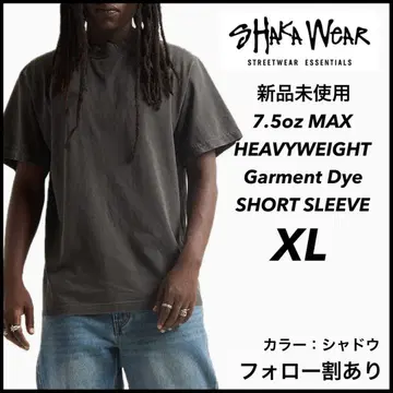 샤카웨어 미사용 새상품 7.5oz 가먼트 다이 반팔 티셔츠 쉐도우 XL