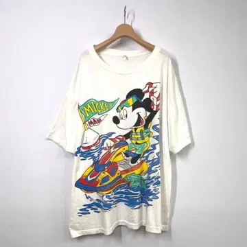 80-90s 디즈니 셰리 미키 마우스 티셔츠 화이트 화이트