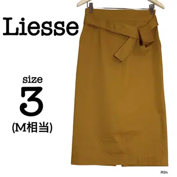 리예스 마 혼방 린넨 스커트 무릎 기장 벨트 산부키색 하의 M 상당