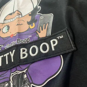 Betty Boop 베티 붑 티셔츠 LL 사이즈 블랙 검정 와펜