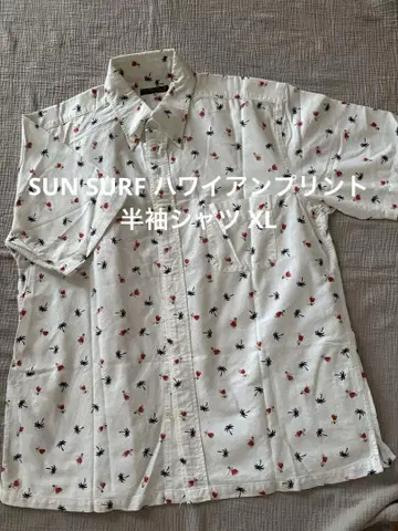 SUN SURF 하와이안 프린트 반팔 셔츠 XL