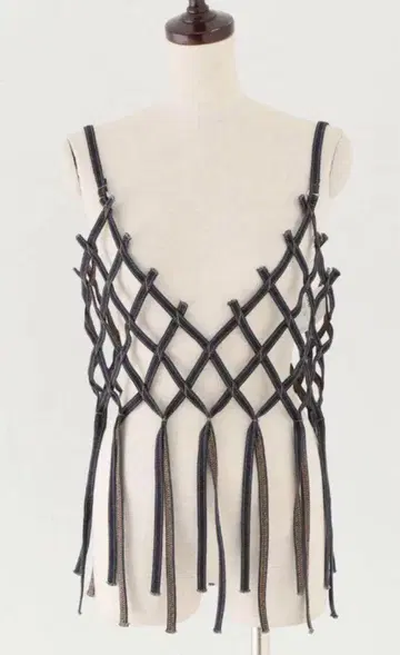 치카키사다 DENIM MACRAME TOP