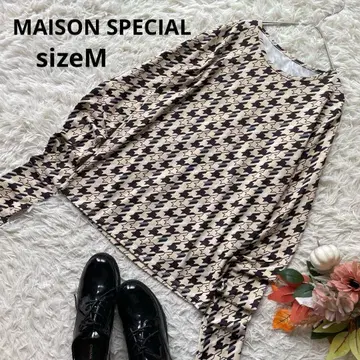 MAISON SPECIAL 하운드 투스 프린트 상의 2022 M 새상품급