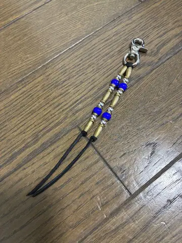 화이트 하츠 핸드메이드 비즈 키링 스트랩