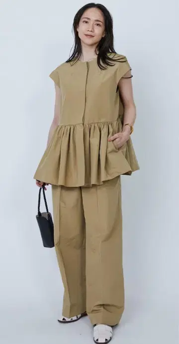 코튼 나일론 타프타 2턱 팬츠