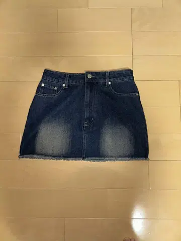 데님 미니 스커트 다크 블루