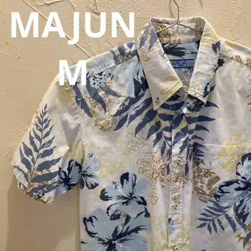 OCEAN BLUE MAJUN 마준 카리유시 의류 반팔 알로하 셔츠 M