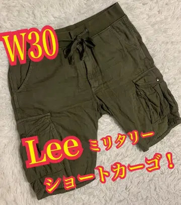 Lee Lee 밀리터리 카고 팬츠 하프 팬츠 숏팬츠 카키 W30