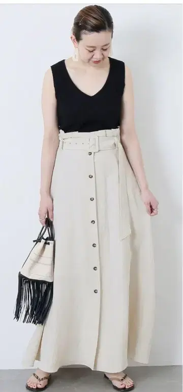 JOURNAL STANDARD 레사주 롱 스커트 아이보리