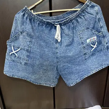 구제 의류 하프 팬츠 코튼 100% 케미컬 워시풍