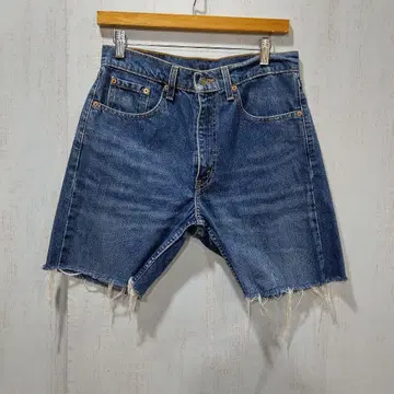 데님 블루 컷오프 숏 팬츠