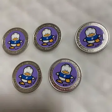 헤이세이 레트로 산리오 퓨로랜드 한정판 코인 오리 페쿠루 5개 세트