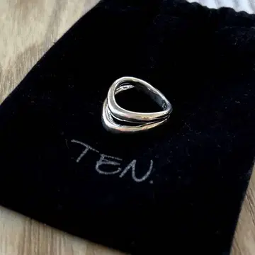 TEN. 볼륨 실버 925 반지 2줄 핑키