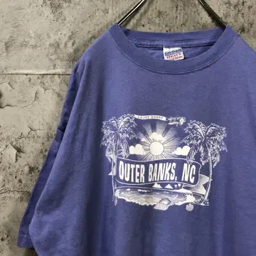 OUTER BANKS NC 비치 태양 야자수 티셔츠