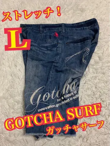 GOTCHA SURF 하프 데님 청바지 스트레치 자수 로고 L 사이즈