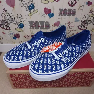 VANS 오센틱 파랑 체크 무늬 슬립온