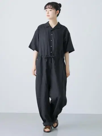 2025 봄/여름 신상 kagure 린넨 하프 슬리브 올인원 *B