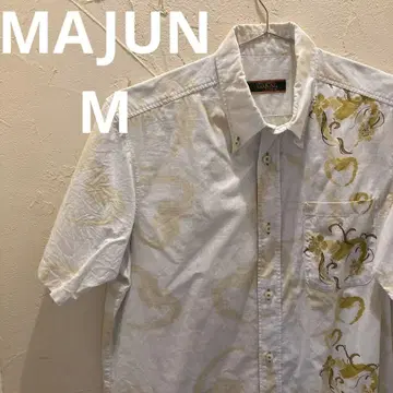 MAJUN 마준 카리유시 의류 반팔 알로하 셔츠 M 꽃무늬