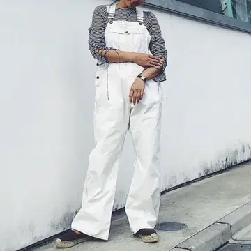 홀리데이 데님 오버올 화이트/0