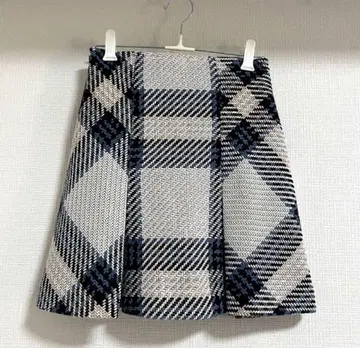 로빙 체크 미니 스커트 아이보리 S