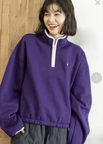 POLO BCS (폴로 BCS) 하프 지퍼 맨투맨 퍼플