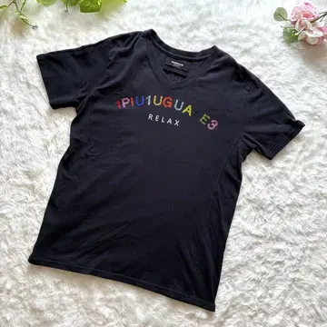 1PIU1UGUALE3 우노푸 로고 티셔츠 큐빅 블랙