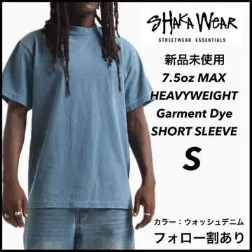 샤카웨어 새상품 7.5oz 가먼트 다이 반팔 티셔츠 워시 데님 S