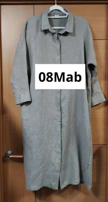 08맵 턱 린넨 100% 셔츠 원피스 겉옷