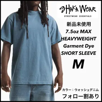 샤카웨어 새상품 7.5oz 가먼트 다이 반팔 티셔츠 워시 데님 M