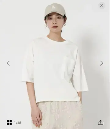 뷰티 앤 유스 돌먼 슬리브 포켓 티셔츠 접촉 냉감