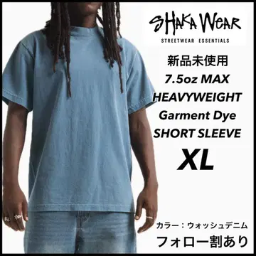 샤카웨어 새상품 7.5oz 가먼트 다이 반팔 티셔츠 워시 데님 XL