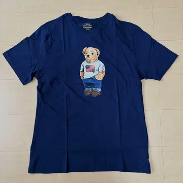 폴로 랄프 로렌 곰 자수 티셔츠 XL 네이비