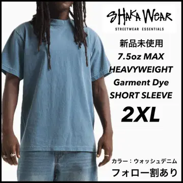 샤카웨어 새상품 7.5oz 가먼트 다이 반팔 티셔츠 워시 데님 2XL