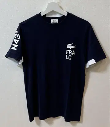 레어 디자인 LACOSTE 라코스테 티셔츠 네이비 소매 절개 사이즈 3
