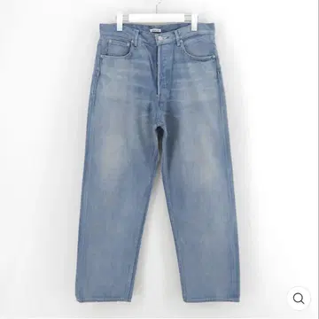 오라리 Selvedge 페이드 라이트 데님 와이드