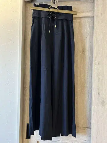 네이비 하이 웨스트 와이드 팬츠