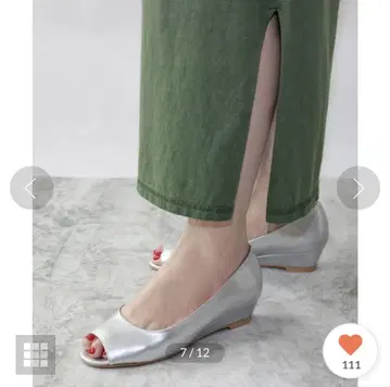핀 Fin 오픈토 펌프스, 로우 힐, 실버