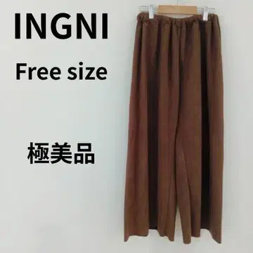 INGNI 잉그 와이드 팬츠 롱 플리츠 허리밴딩 체형 커버