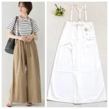 새상품 22SS 카렌테이지 CHINO SUSPENDER 팬츠 화이트 F