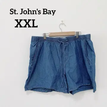 St. John's Bay [2XL] 숏 팬츠 데님 블루 코튼 면