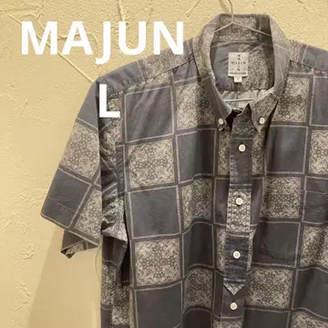 MAJUN 마준 카리유시 의류 오키나와산 반팔 셔츠 사이즈 L