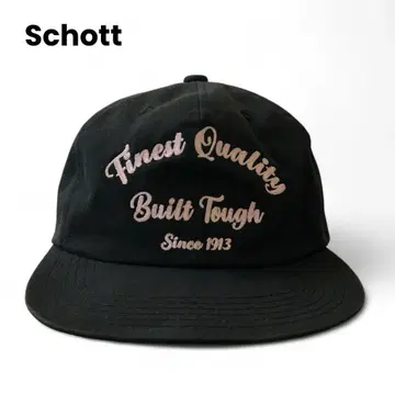 SCHOTT 트래커 캡 샷 블랙 체인 스티치 자수 6P