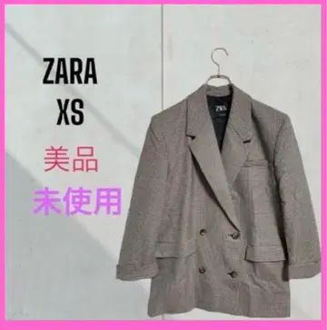 [자라] [ZARA] 미사용 더블 테일러드 자켓 체크 블레이저