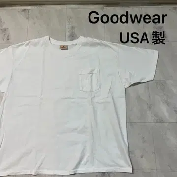 USA제 Goodwear 티셔츠 반팔 포켓 T 박스 실루엣