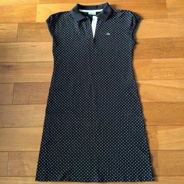 라코스테 LACOSTE 도트 무늬 폴로 원피스 42 블랙